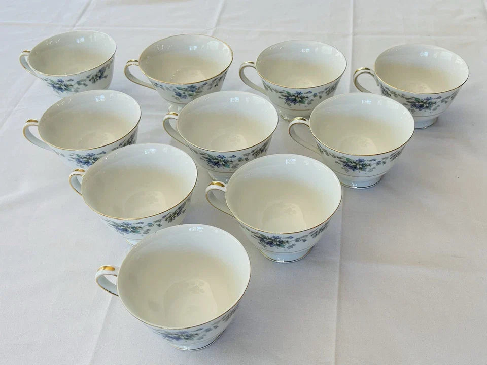 VINTAGE Noritake Dinnerware Set VIOLETTE Purple Flowers Gold Trim (1950s) 52-PC