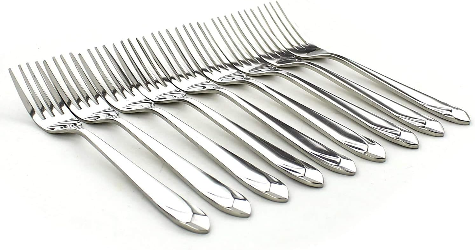 Set of 8 Stainless Steel Dinner Forks Heavy Duty Flatware Forks Set
